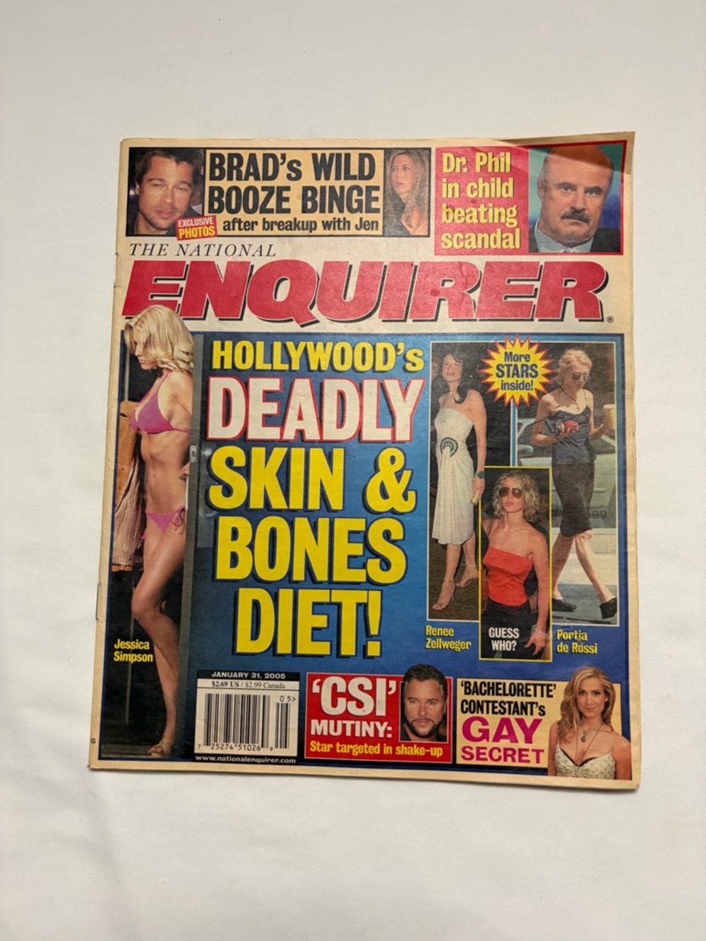 The National Enquirer Vintage “Hollywood’s DeadlySkin& Bones” January 2005 Issue